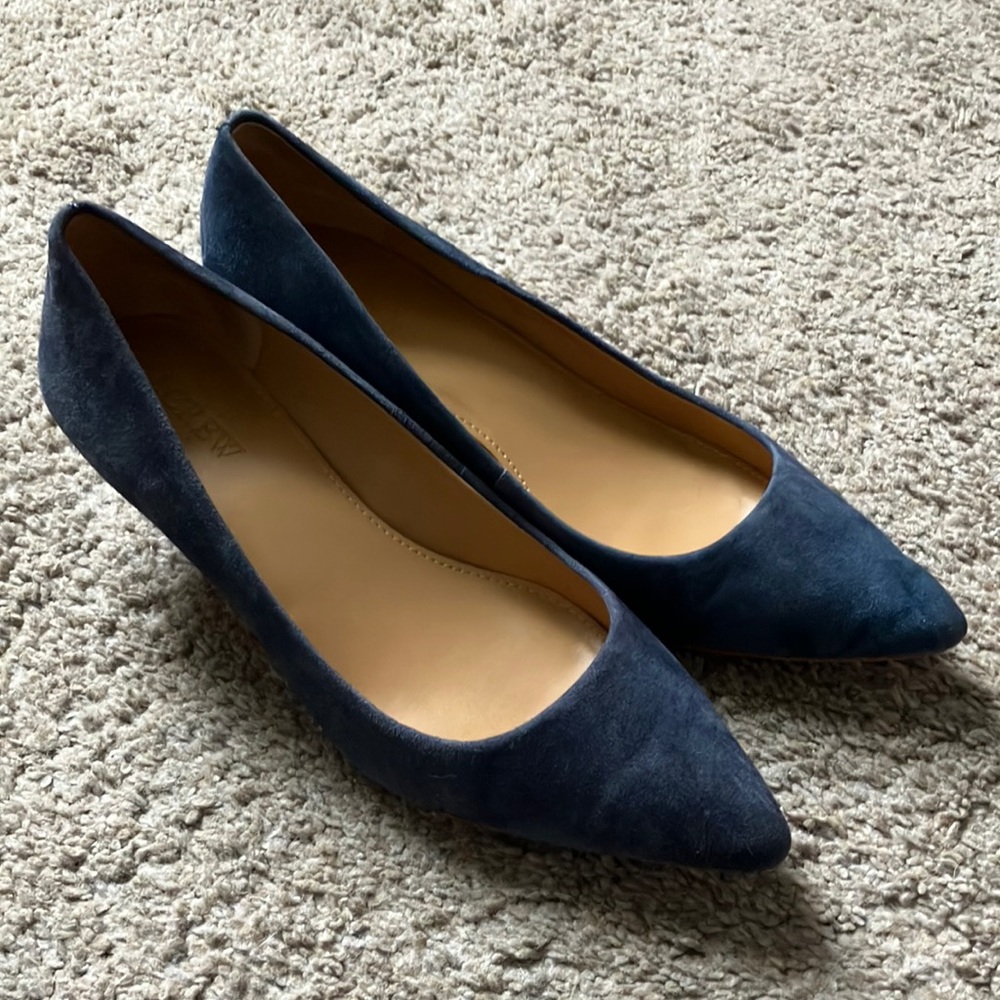 J. Crew Factory Navy Suede Heels